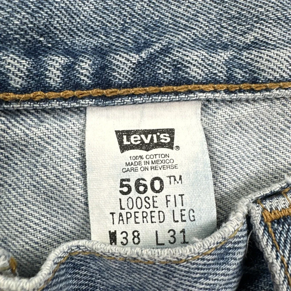 VTG Y2K Levi's 560 Loose Fit Tapered Leg Jeans Men 38x31 Blue Skater Light Wash